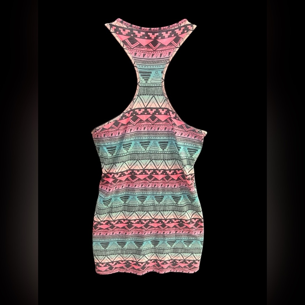 Pink Victoria Secret Aztec Print Razor Back Tank Top M - Picture 2 of 4